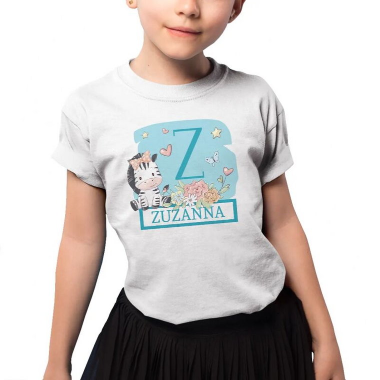 Zebra (dziewczynka) - koszulka dziecięca na prezent - produkt personalizowany