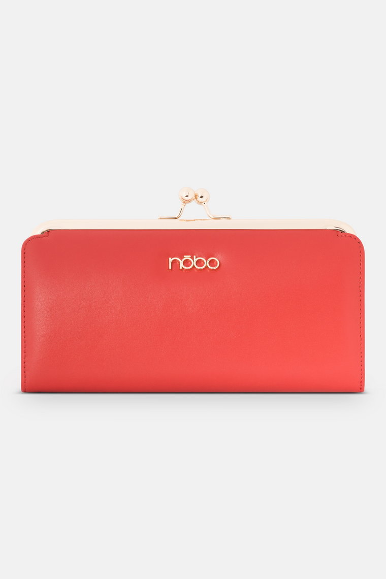 Elegancki portfel Nobo z biglem czerwony
