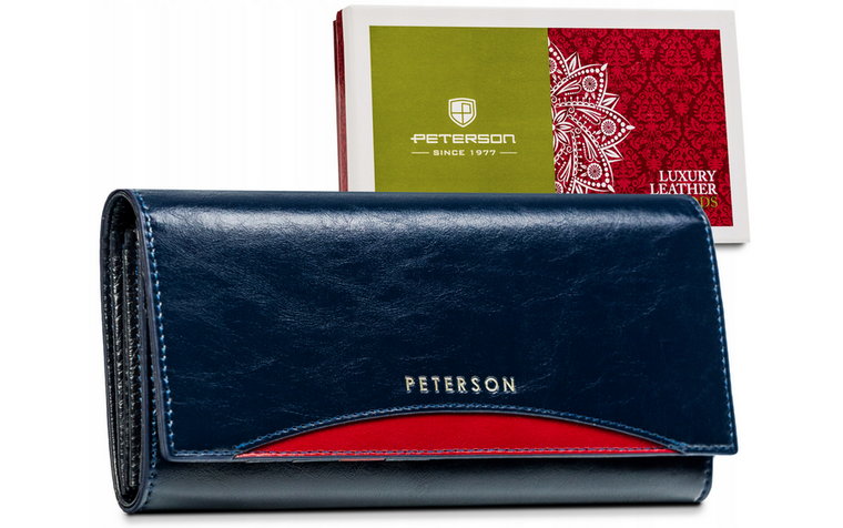 Elegancki portfel damski z polerowanej skóry  Peterson