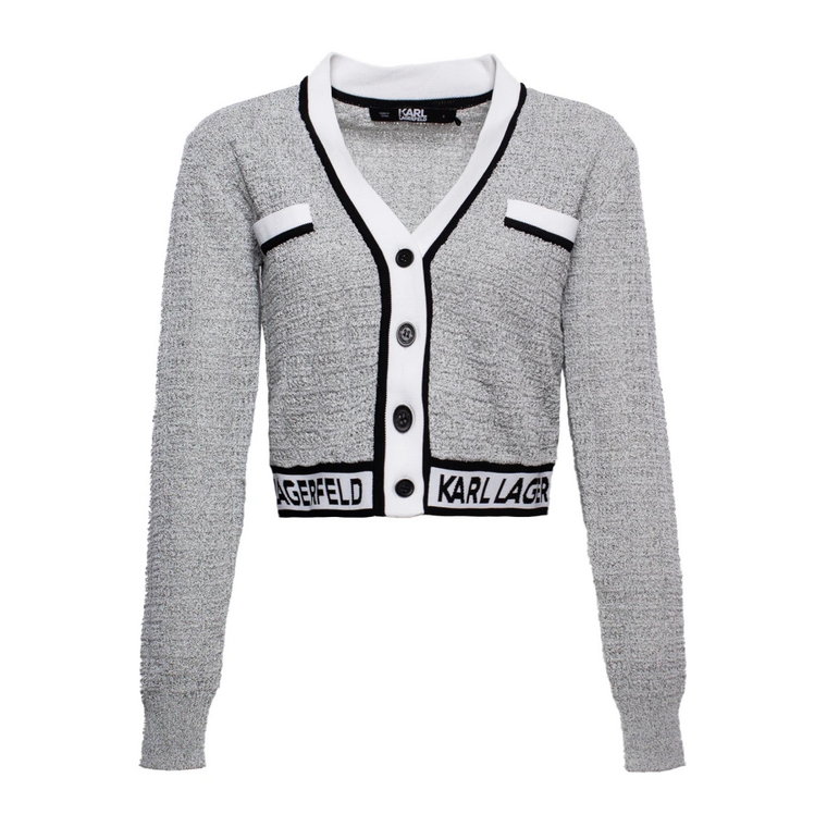 Krótki Sweter w Kolorze Bubblegum z Monochromatycznymi Wstawkami Karl Lagerfeld