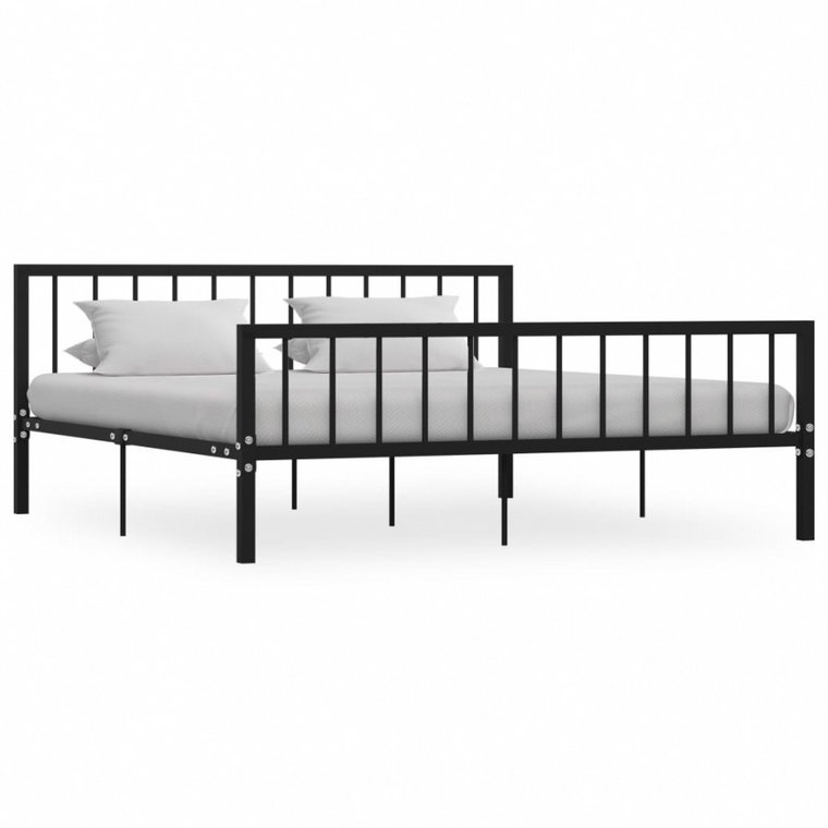 Rama łóżka, czarna, metalowa, 180 x 200 cm kod: V-284573