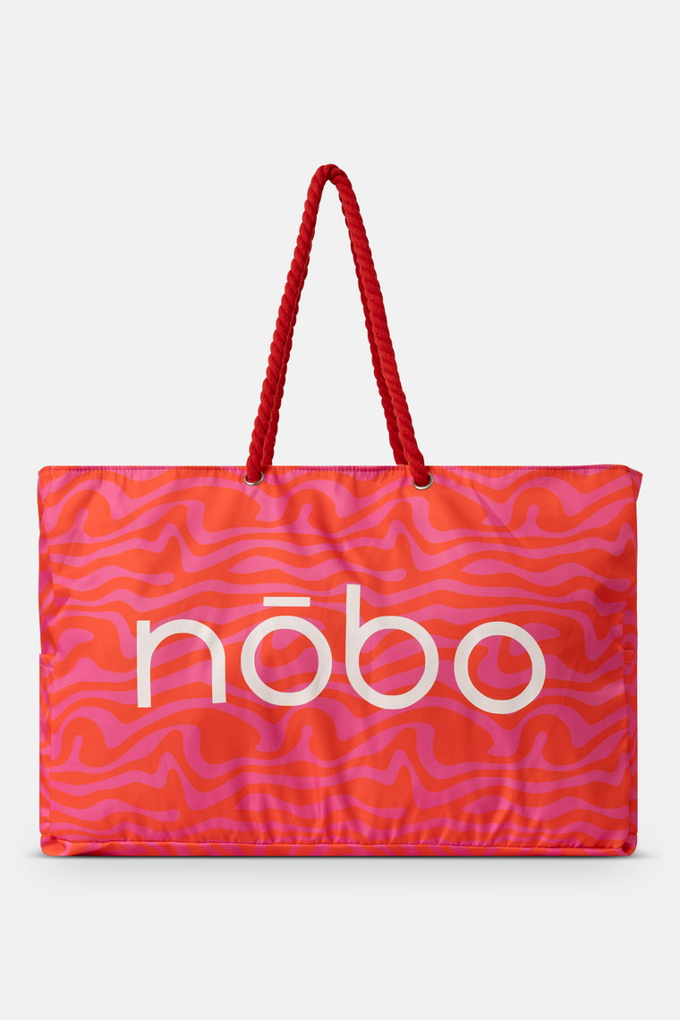 Maxi torba plażowa NOBO z printem różowa