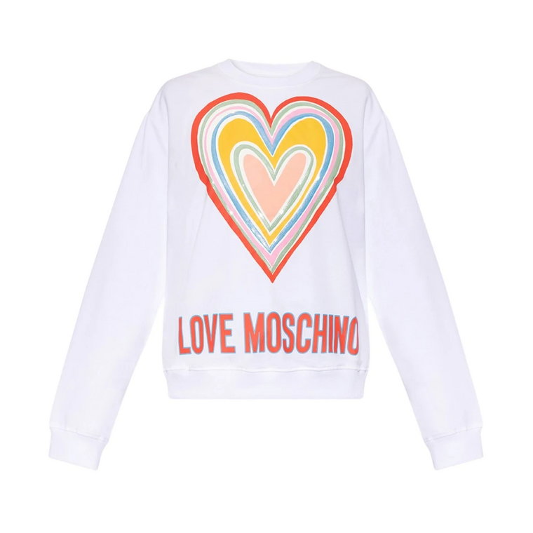 Ręcznie robiona biała koszulka treningowa Love Moschino