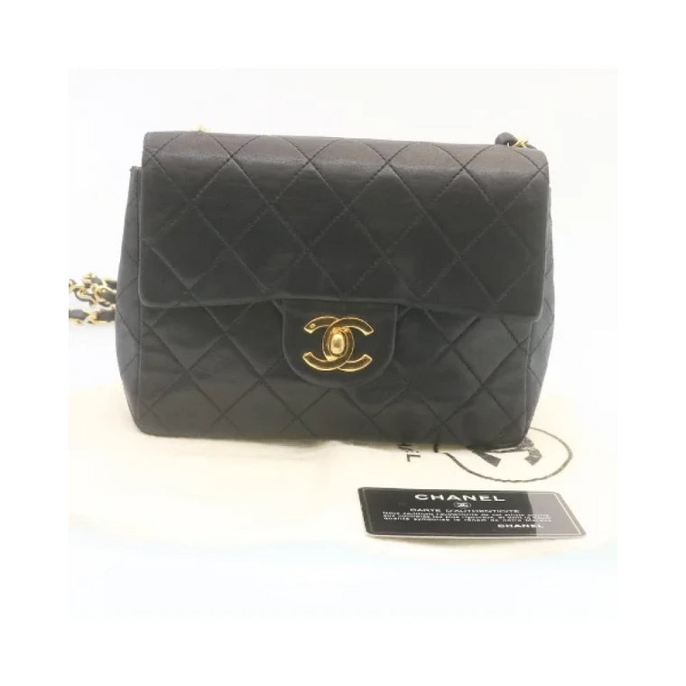 Używana Czarna Skórzana Torba Chanel Flap Chanel Vintage