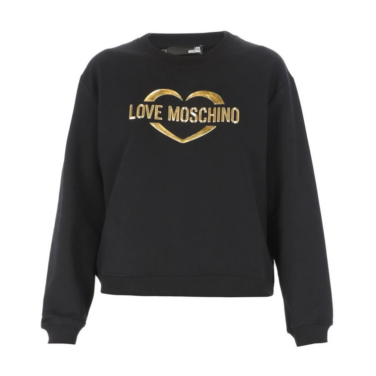 Czarny bawełniany sweter z logo marki Love Moschino