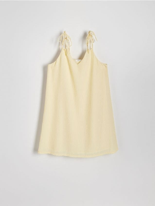 Reserved - Sukienka mini na ramiączkach - jasnożółty