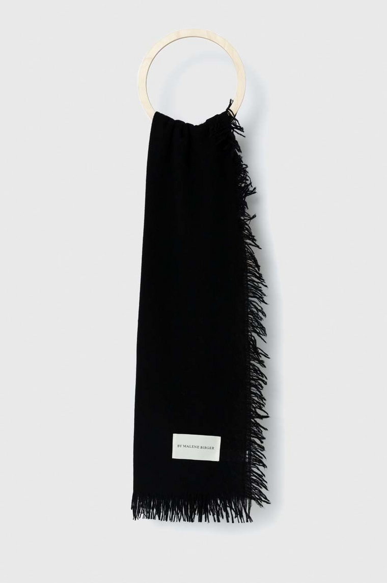 By Malene Birger szalik wełniany kolor czarny gładki