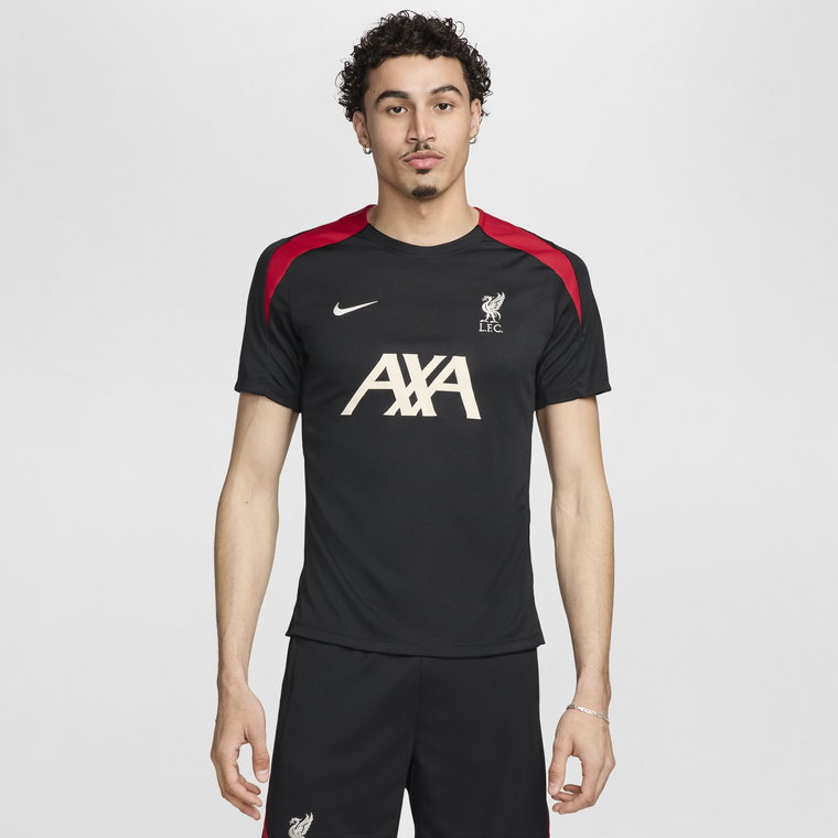Męska dzianinowa koszulka piłkarska z krótkim rękawem Nike Dri-FIT Liverpool F.C. Strike - Czerń