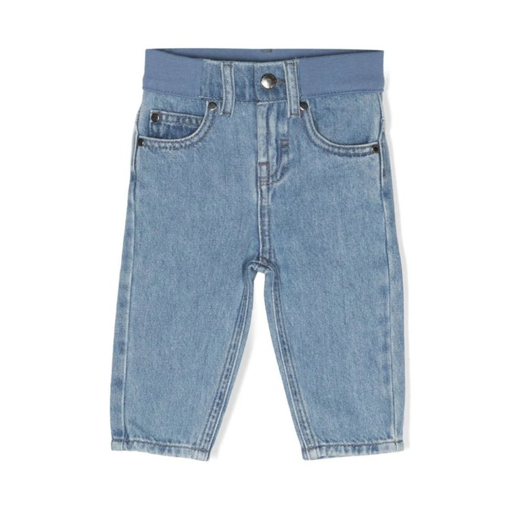 Niebieskie Bawełniane Dżinsowe Spodnie Dla Chłopca Adidas by Stella McCartney
