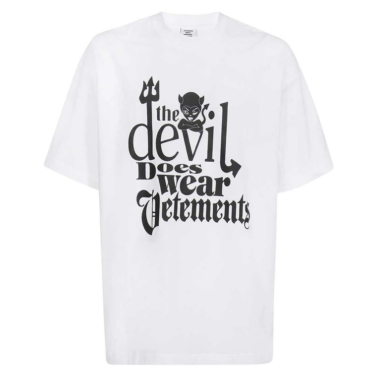 Nowoczesny Biały T-Shirt z Bawełny dla Mężczyzn Vetements