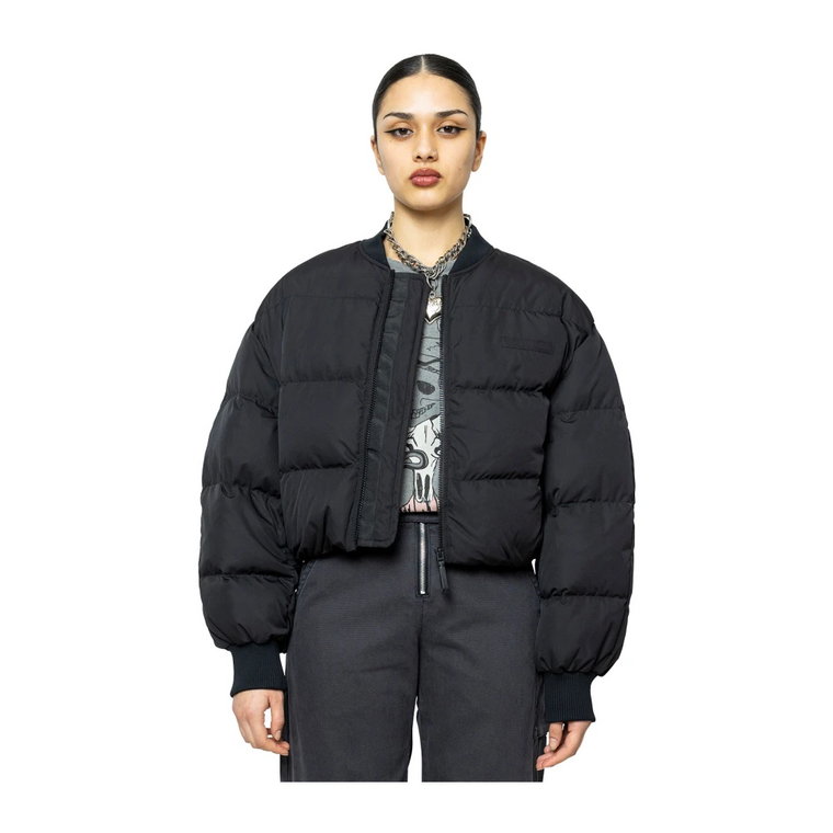 Pranie Czarna Kurtka Bomber Puffer Acne Studios