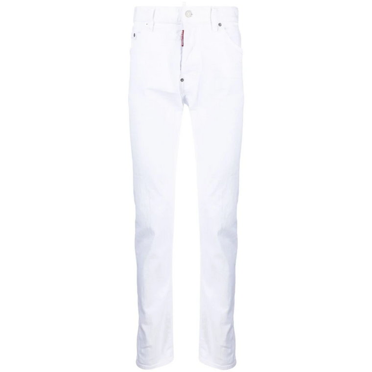 Białe Jeansy z Obcasem 3,5 cm Dsquared2