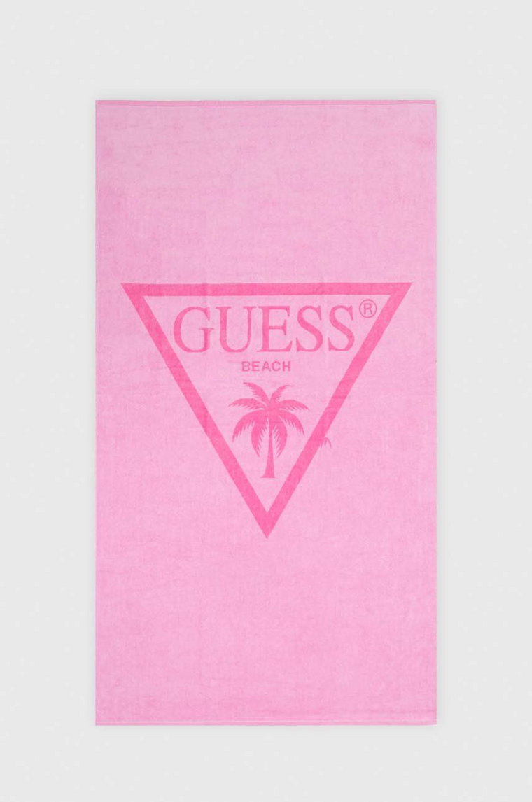 Guess ręcznik bawełniany kolor różowy E4GZ03 SG00L