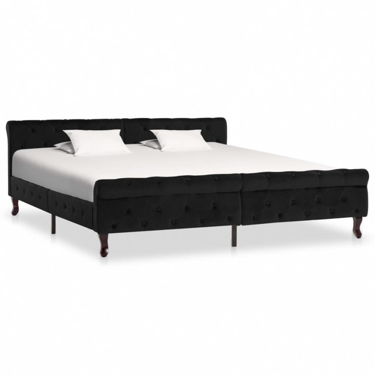 Rama łóżka, czarna, tapicerowana aksamitem, 180 x 200 cm kod: V-288555