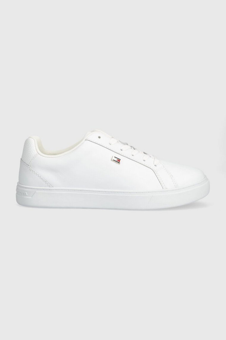 Tommy Hilfiger sneakersy skórzane FLAG COURT SNEAKER kolor biały FW0FW08072