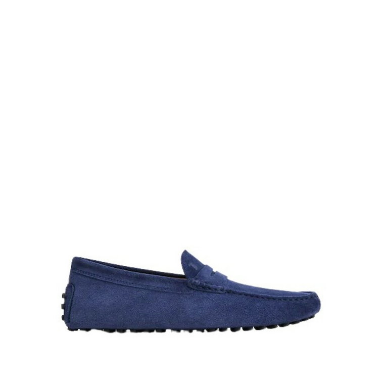 Granatowe Loafersy zamszowe Tod's