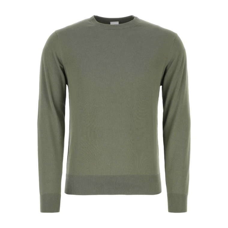 Zielony Sweter z Bawełny Szałwiowej Aspesi