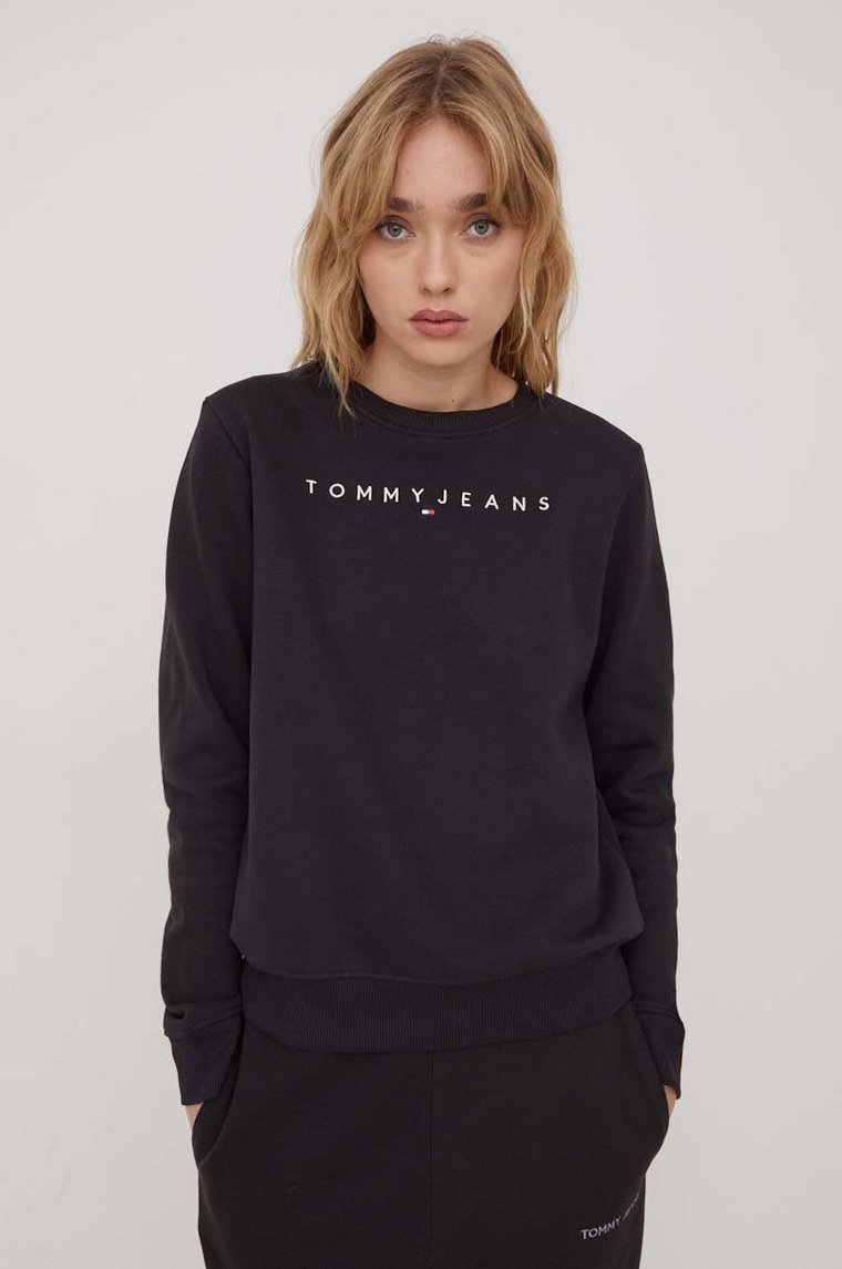 Tommy Jeans bluza damska kolor czarny z nadrukiem DW0DW17323