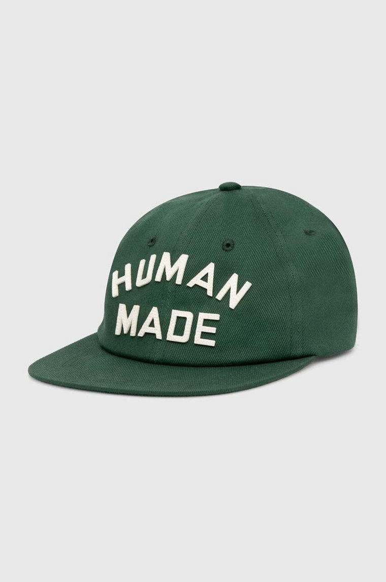 Human Made czapka z daszkiem bawełniana Baseball Cap kolor zielony z aplikacją HM27GD009