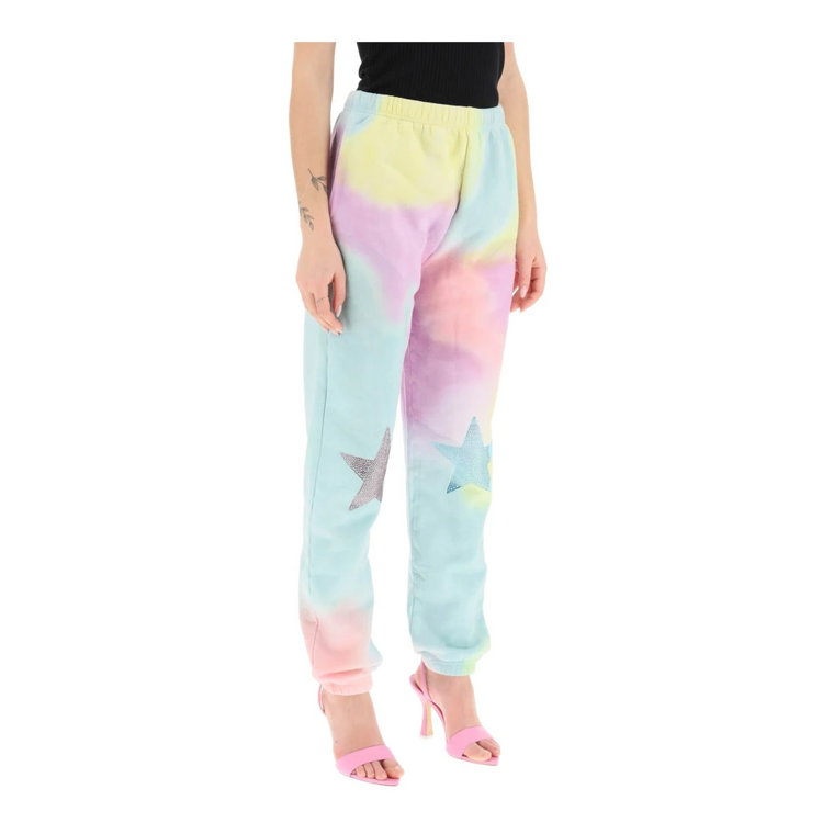 Spodnie Jogger w Stylu Tie-Dye z Cyrkoniami Collina Strada