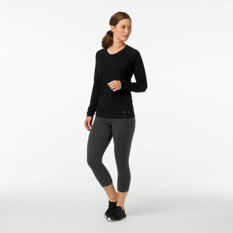 Damska koszulka termoaktywna Smartwool Classic All-Season Merino Base Layer LS black - XS