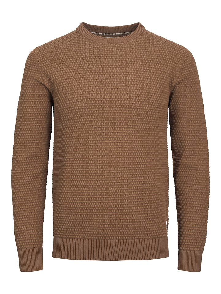 Jack & Jones Sweter "Atlas" w kolorze jasnobrązowym