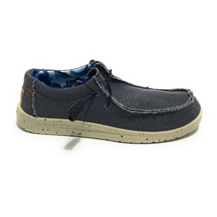Niebieskie Slip-on Sneaker z Tkaniny dla Mężczyzn Aeronautica Militare