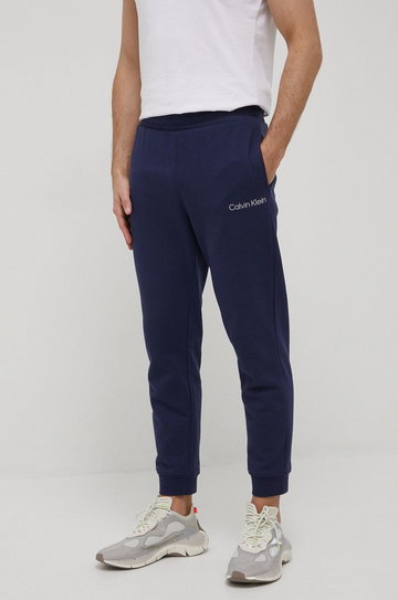 Calvin Klein Performance spodnie dresowe męskie kolor granatowy gładkie
