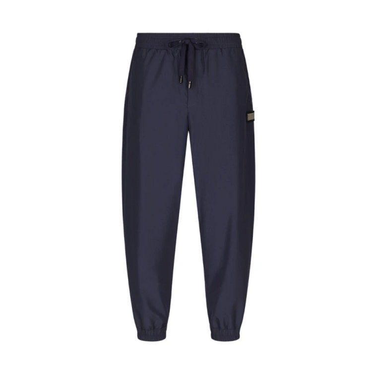 Niebieskie Spodnie do Joggingu z Etykietą Znanej Marki Dolce & Gabbana