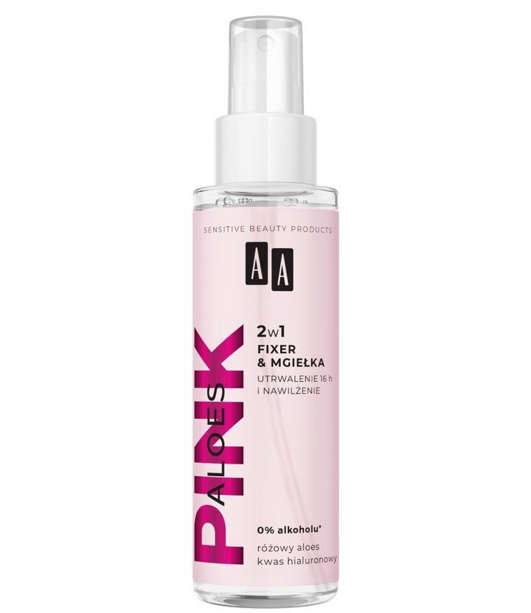 AA Aloes Pink - Utrwalająco-nawilżający make-up spray 2w1 100ml