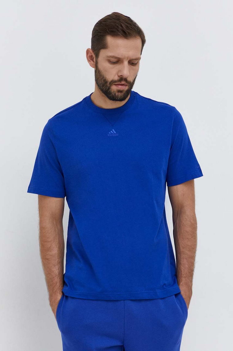 adidas t-shirt bawełniany męski kolor niebieski gładki IR9109