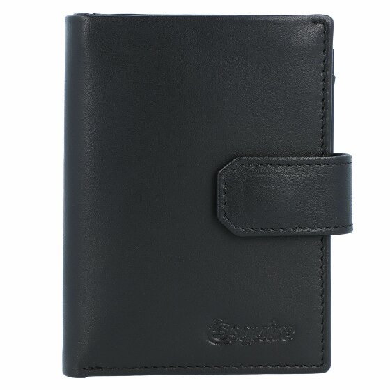 Esquire Nowy jedwabny portfel skórzany 7,5 cm schwarz