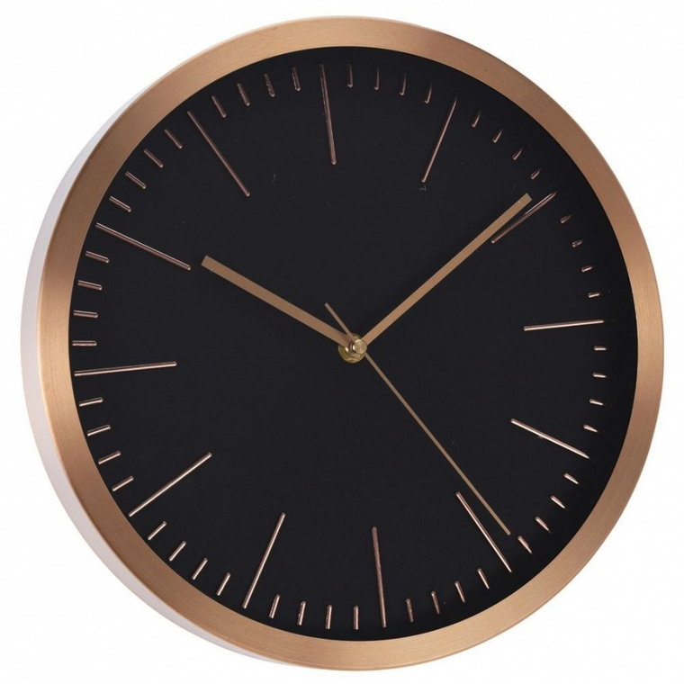 Zegar ścienny aluminiowy złoty czarny 30 cm kod: O-569657-C