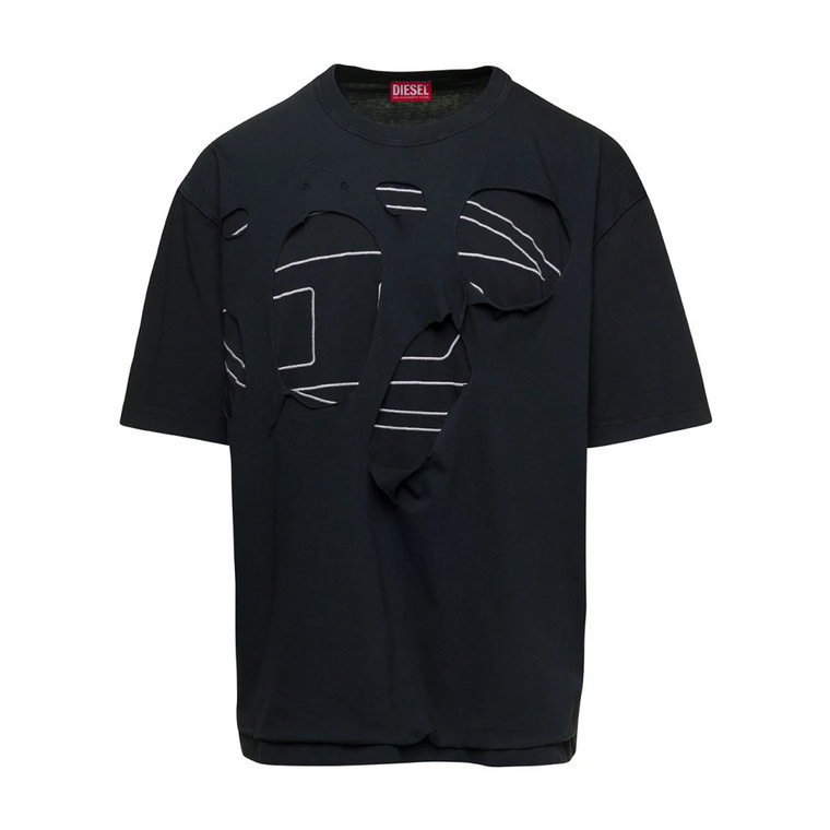 Czarna koszulka T-Strapoval dla mężczyzn Diesel