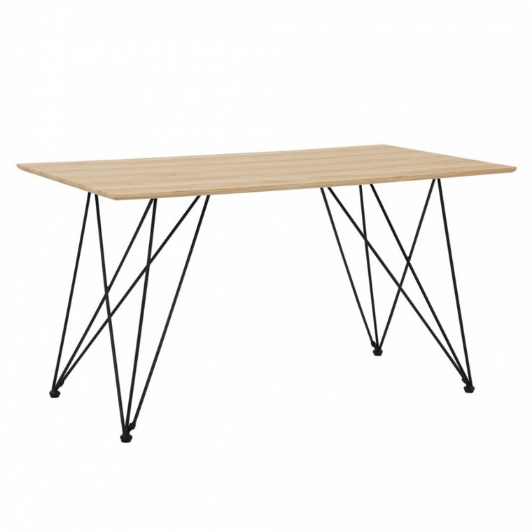 Stół do jadalni 140 x 80 cm jasne drewno z czarnym KENTON kod: 4251682224864