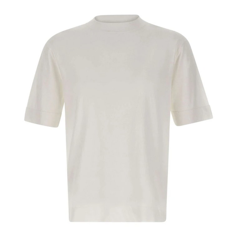 Męski Bawełniany T-shirt Crepe Biały Filippo De Laurentiis