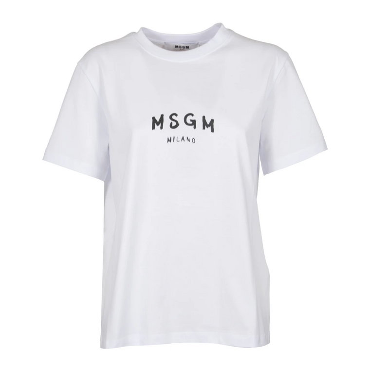 Koszulki i Pola z Logo w Białym Msgm