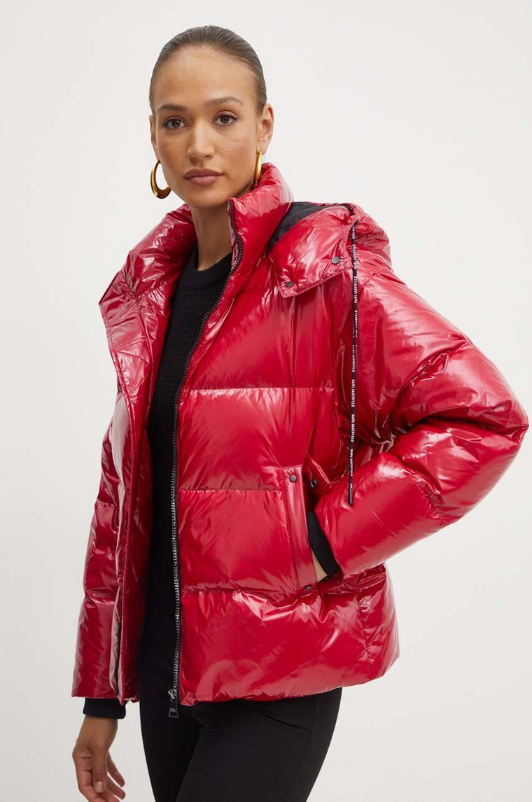 Karl Lagerfeld kurtka puchowa damska kolor czerwony zimowa 245W1503