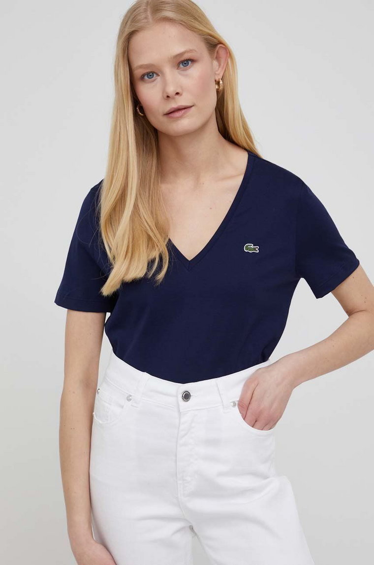 Lacoste t-shirt bawełniany TF8392 kolor granatowy TF8392-CPM