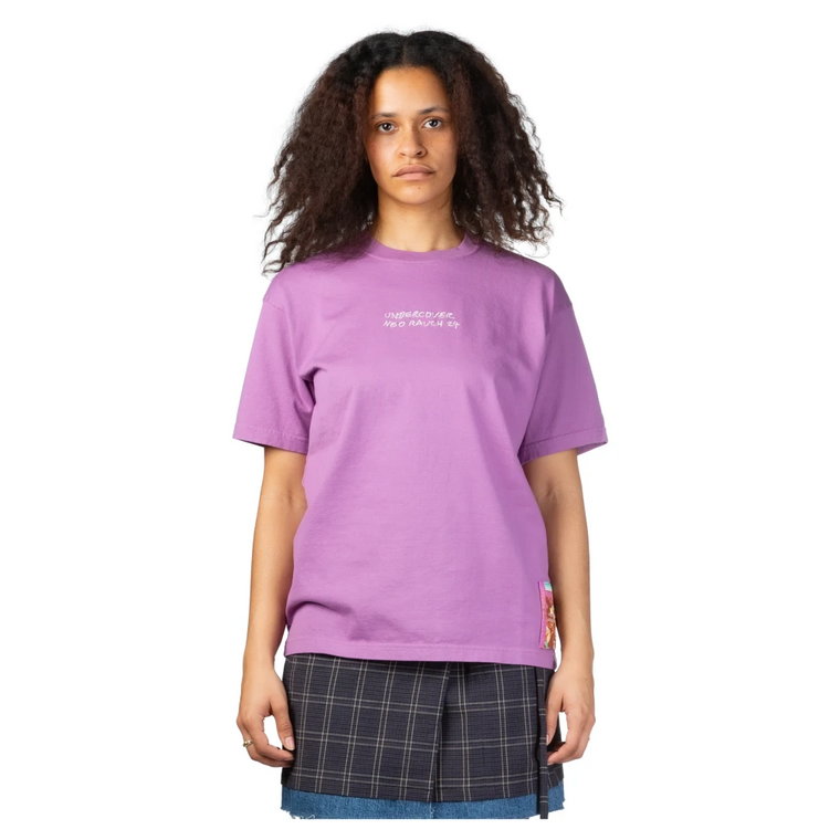 Fioletowy T-shirt z grafiką z bawełny Undercover