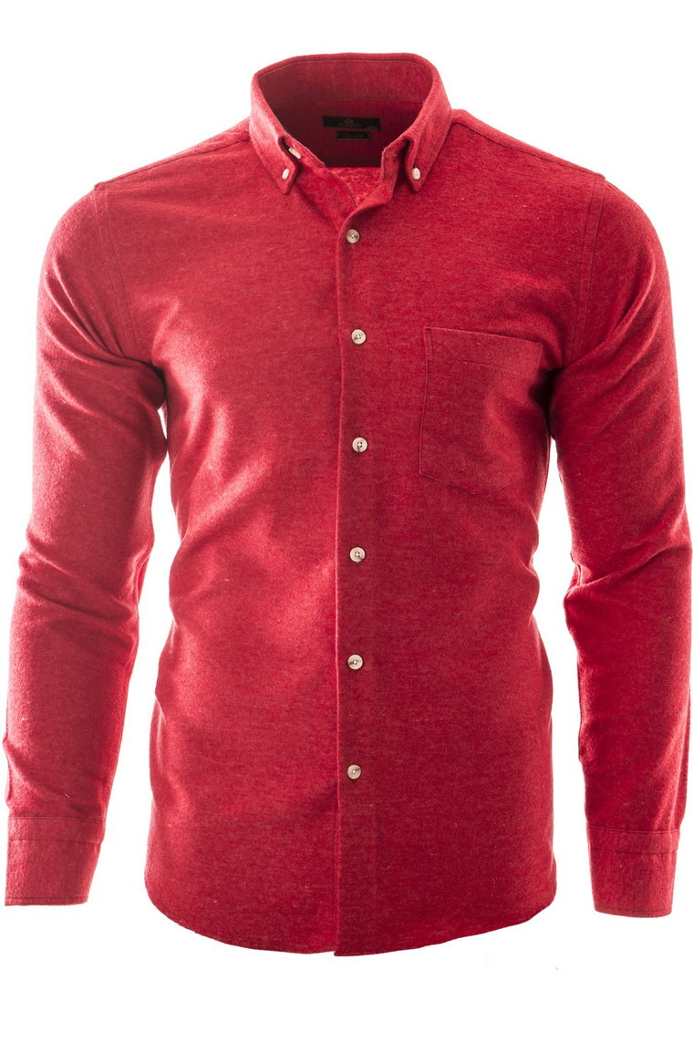 Koszula męska z długim rękawem RL30 - czerwona