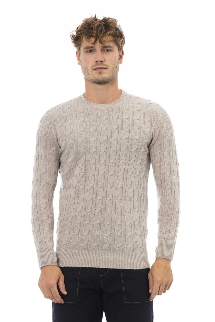 Swetry marki Alpha Studio model AU030C kolor Brązowy. Odzież męska. Sezon: