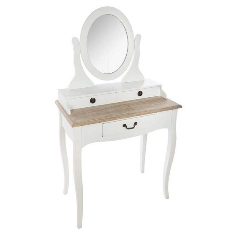 Toaletka Chrysa biała z lustrem 3 szuflady