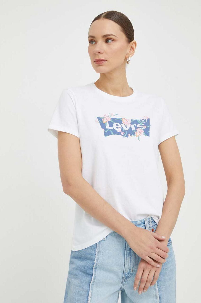 Levi's t-shirt bawełniany damski kolor biały