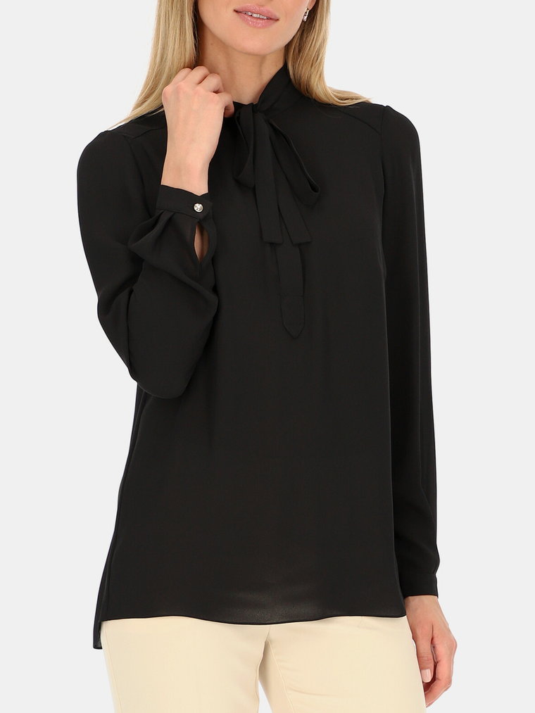 Elegancka czarna bluzka z wiązaniem L'AF Cris