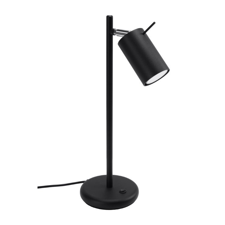 Lampa biurkowa RING czarna nowoczesny tuba ruchomy klosz, włącznik SL.1091 Sollux Lighting