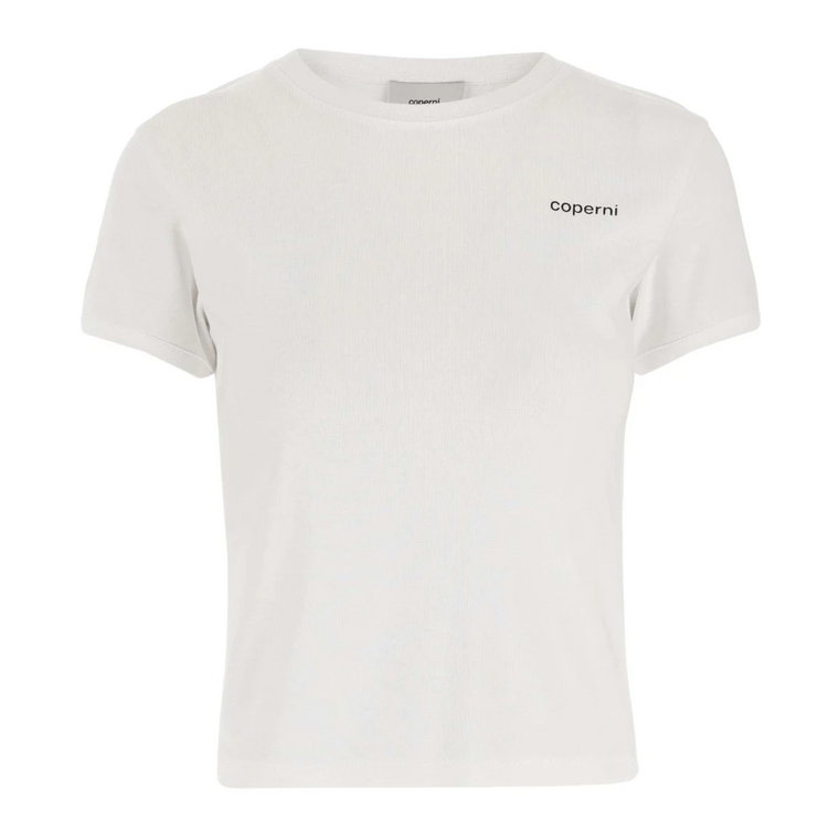 Bawełniany T-shirt Dekolt Logo Coperni