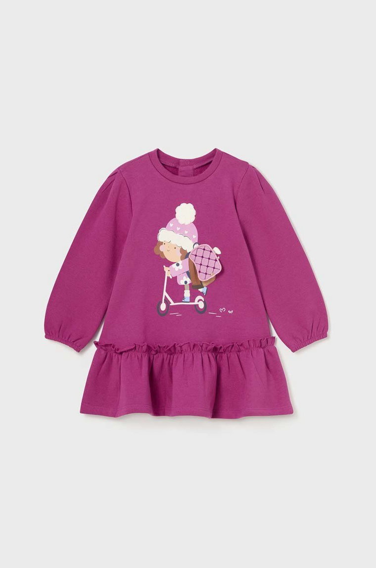 Mayoral sukienka niemowlęca kolor fioletowy mini oversize