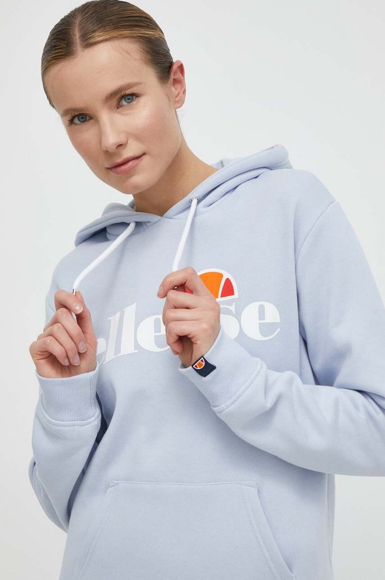 Ellesse bluza Torices OH Hoody damska kolor niebieski z kapturem z nadrukiem SGV03244