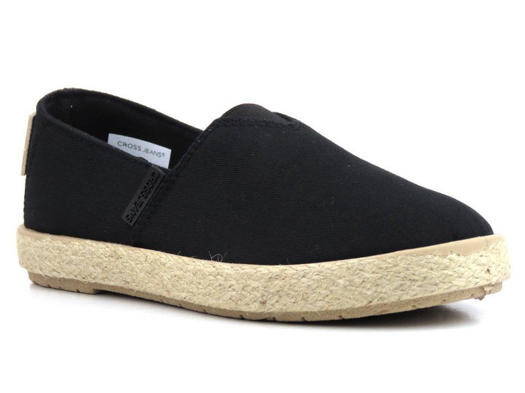 Espadryle, półbuty damskie na lato - CROSS JEANS JJ2R4003C, czarne